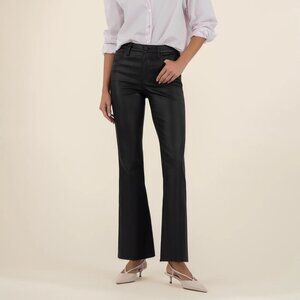 Kut from the Kloth Ana Coated High Rise Flare Pant, Black